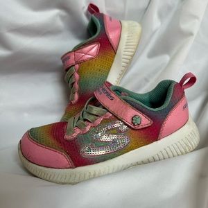 Skechers lil Bobs. Pink rainbow sneakers. Toddler size 11.5.